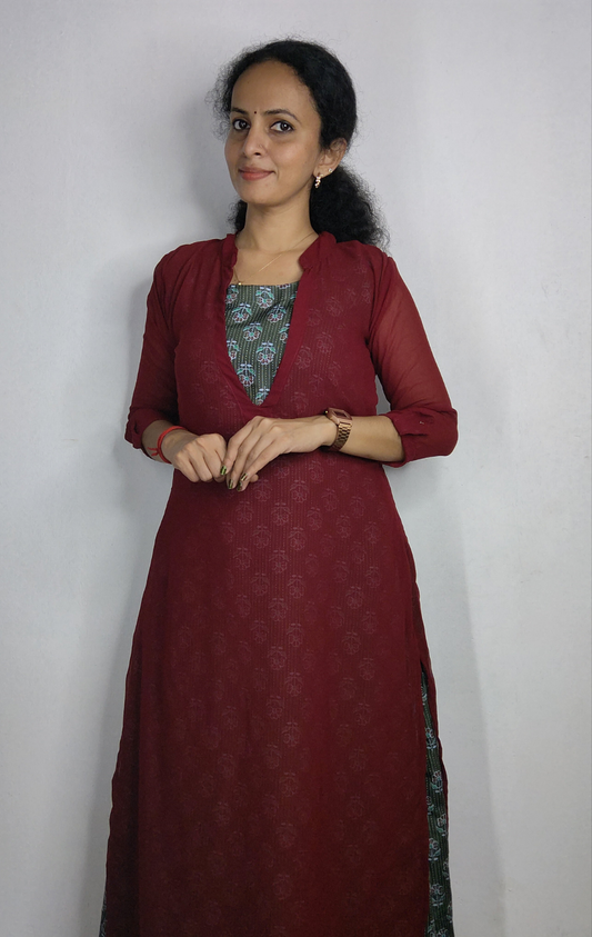 Aline kurti with separate jacket ✨AGDAJK214