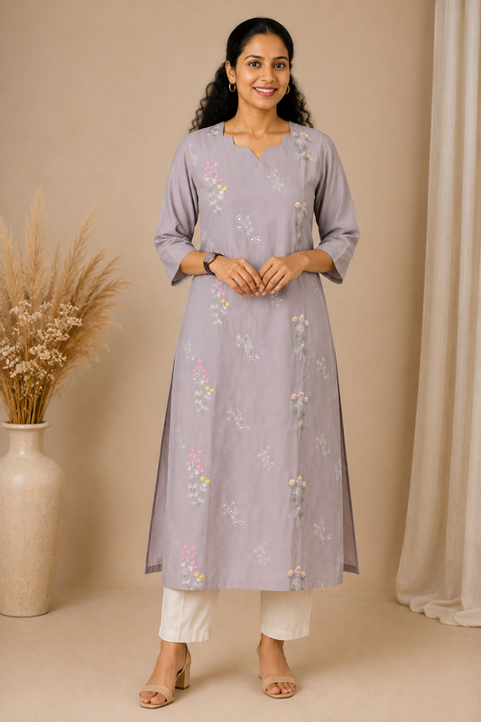 Mulchanderi Side Slit Kurti✨AG2664✨