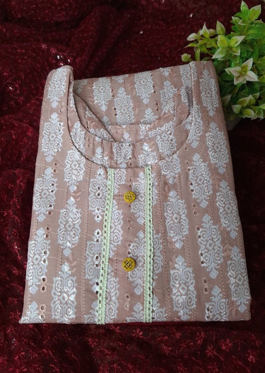 Maslin Printed Hakoba Kurti  AG-MHK195