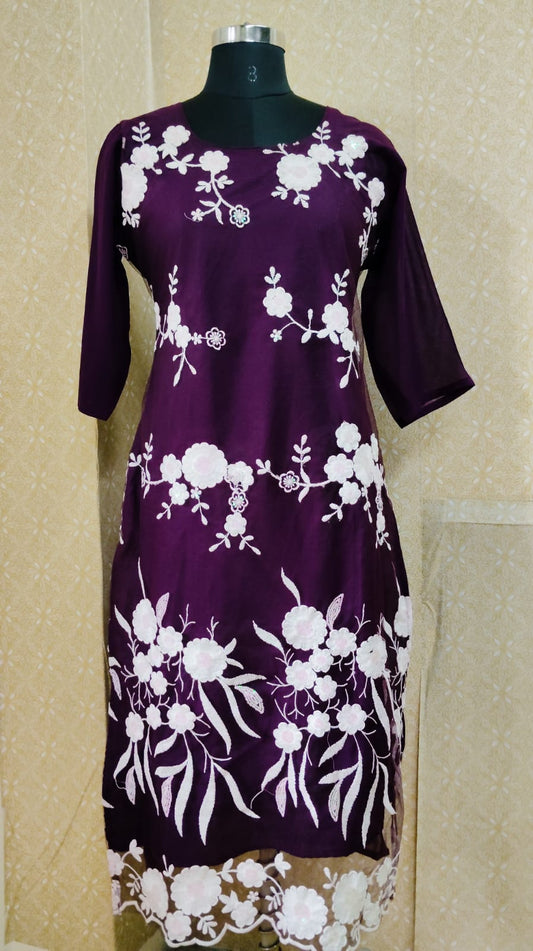 Embroidery Net Kurti✨AGNK127✨
