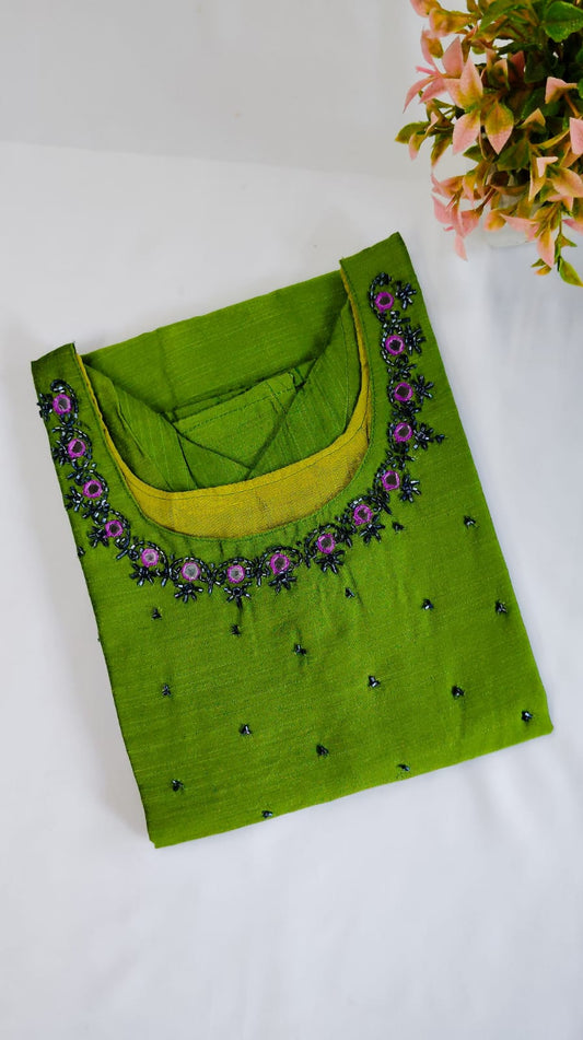 Cotton Silk Handwork Kurti AG-CSK113