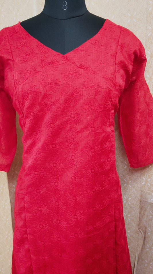 Net cotta Overlap Kurti AGNCK120