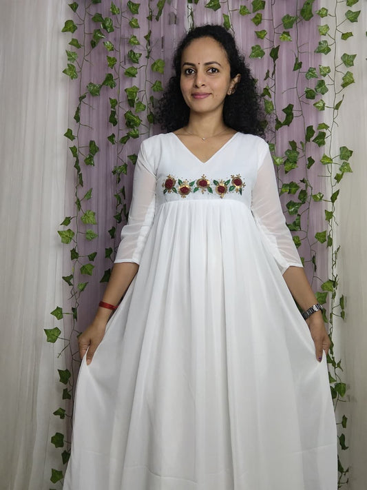 White georgette handwork collection ✨AGGHA228✨