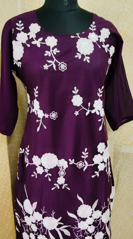 Embroidery Net Kurti✨AGNK127✨