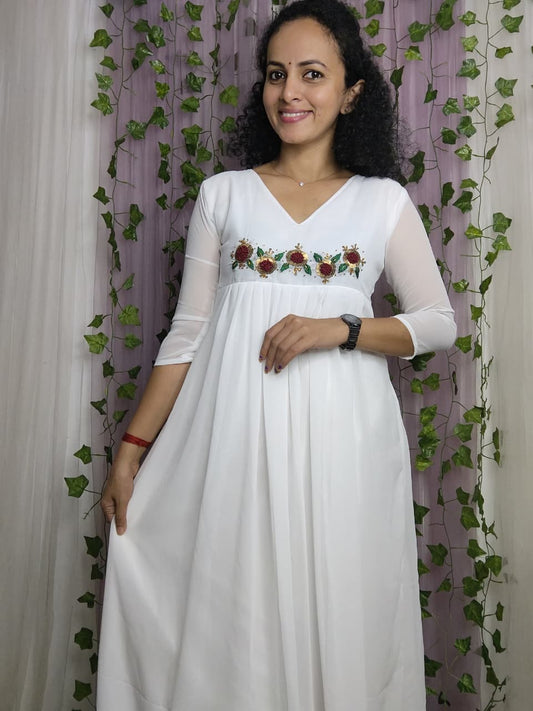 White georgette handwork collection ✨AGGHA228✨