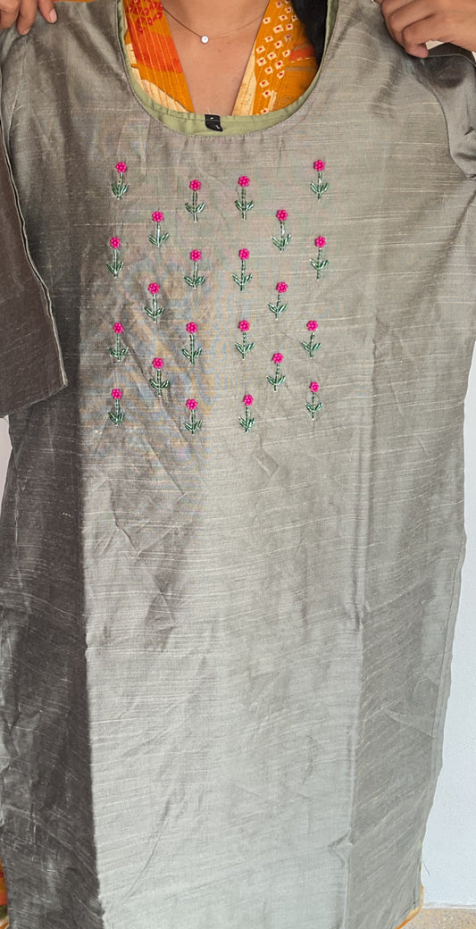 Cotton silk handwork Kurti ✨AGSHD1✨