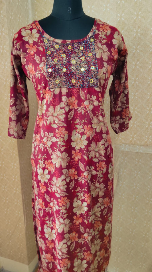 Rayon handwork Kurti✨AGRHK121✨