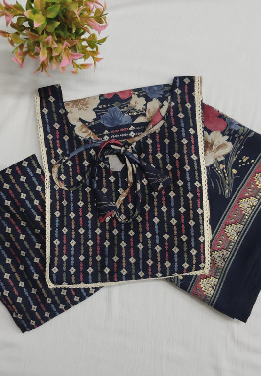 Ruby Silk Kurti, Bottom and Dupatta Set AG-RSK105