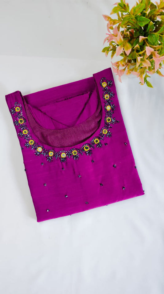 Cotton Silk Handwork Kurti AG-CSK113