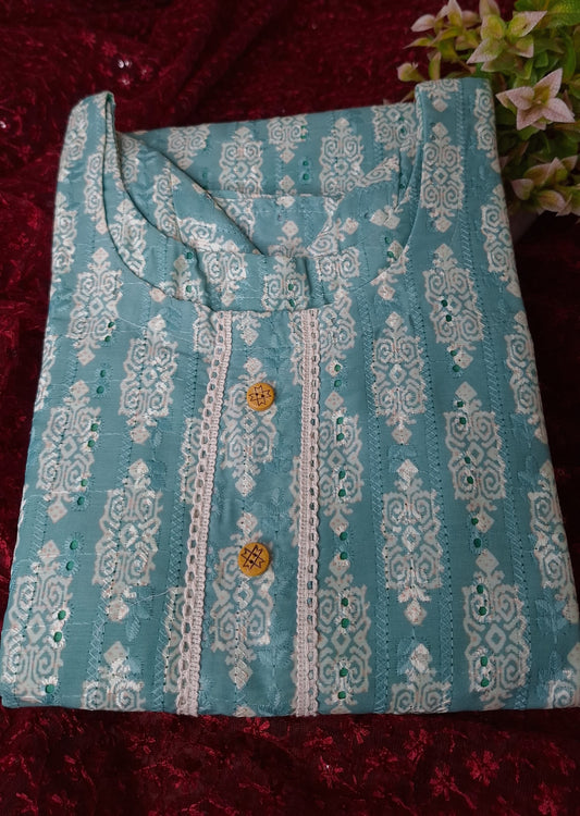 Maslin Printed Hakoba Kurti  AG-MHK195